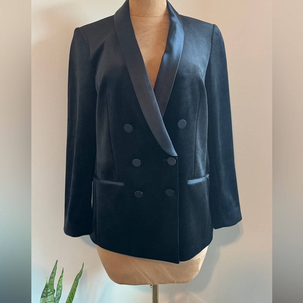 Express Black Satin Lapel Tuxedo Blazer